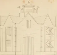 An illustration from Select designs for public buildings; consisting of plans, elevations, perspective views, sections, and details, of churches, chapels, schools, alms-houses, gas-works, markets, and other buildings erected for public purposes (1842)
