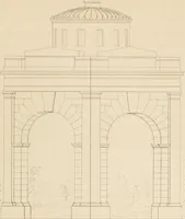 An illustration from Select designs for public buildings; consisting of plans, elevations, perspective views, sections, and details, of churches, chapels, schools, alms-houses, gas-works, markets, and other buildings erected for public purposes (1842)