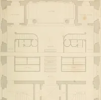 An illustration from Select designs for public buildings; consisting of plans, elevations, perspective views, sections, and details, of churches, chapels, schools, alms-houses, gas-works, markets, and other buildings erected for public purposes (1842)