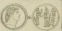 An illustration from Seleucidarum imperium, sive, Historia regum Syriae ad fidem numismatum accommodata (1681)