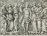 An illustration from Septem principum angelorum : orationes cum antiquis imaginibus (1555)
