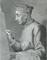 An illustration from Serie degli uomini i più illustri nella pittura, scultura, e architettura : con i loro elogi, e ritratti incisi in rame cominciando dalla sua prima restaurazione fino ai tempi presenti .. (1769)