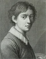 An illustration from Serie degli uomini i più illustri nella pittura, scultura, e architettura : con i loro elogi, e ritratti incisi in rame cominciando dalla sua prima restaurazione fino ai tempi presenti .. (1769)