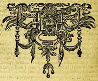 An illustration from Sermon en la festiva accion de gracias, que se hizo en la cathedral de la cuidad del Cuzco el domingo quarto de quaresma a Maria Santissima por la recuperacion de la cuidad de Valdiuia, y felices sucessos del Reyno de Chile deste ano de [1]647. : Celebrada por el Illmo. y Rmo. Sor. doctor don Iuan Alonso Ocon, obispo del Cuzco, del consejo de Su Magestad. (1647)