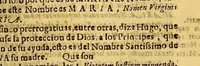 An illustration from Sermon en la gran solemnidad, que instituyo en el insigne Conuento de Nuestra Señora del Rosario de Lima, del Orden de Predicadores : El Ex. S.D. Pedro de Toledo y Leyba, marques de Mancera, señor de las cinco villas, y su iurisdicion, comendador de Esparragal en el Orden de Alcantara, gentilhombre de la Camara de Su Magestad, de su Consejo de Guerra, virrey, lugar teniente, gouernador, y capitan general en los reynos, y prouincias del Perù al dulcissimo nombre de Maria, a cuya proteccion consagrò las armas deste reyno, y jurò su fiesta. Domingo 18. de otubre deste año de 1643. (1643)