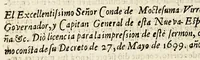 An illustration from Sermon en la solemnidad, que se consagrò á Christo S.N. sacramentado, y à su santissima madre en su milagrosa imagen de los remedios por el feliz sucesso de la flota en el viage de buelta à España. (1699)