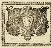 An illustration from Sermon a S. Antonio de Padua en la rogativa, que por el buen viage de la flota hizo la mission, en el Convento de N.P.S. Francisco de la ciudad de Cadiz, año de 1687. (1691)