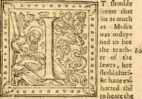 An illustration from The Sermons of M. Iohn Calvin upon the fifth booke of Moses called Deuteronomie : faithfully gathered word for word as preached them in open pulpit ; together with a preface of the ministers of the Church of Geneva ... (1583)