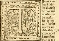 An illustration from The Sermons of M. Iohn Calvin upon the fifth booke of Moses called Deuteronomie : faithfully gathered word for word as preached them in open pulpit ; together with a preface of the ministers of the Church of Geneva ... (1583)