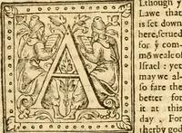 An illustration from The Sermons of M. Iohn Calvin upon the fifth booke of Moses called Deuteronomie : faithfully gathered word for word as preached them in open pulpit ; together with a preface of the ministers of the Church of Geneva ... (1583)