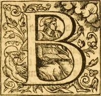 An illustration from Sermons of M. John Calvin upon the x. commandements of the lawe, given of God by Moses, otherwise called the Decalogue : gathered worde for worde, presently at his sermons, when hee preached on Deuteronomie ... (1581)
