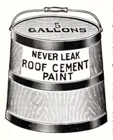 An illustration from Seroco paints : ready mixed house, barn, carriage, wagon and implement paints, shingle stains and preservatives, varnishes of every kind ... painters, glaziers and calciminers tools and supplies. (1915)