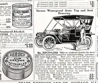 An illustration from Seroco paints : ready mixed house, barn, carriage, wagon and implement paints, shingle stains and preservatives, varnishes of every kind ... painters, glaziers and calciminers tools and supplies. (1915)