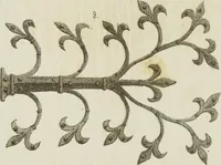 An illustration from Serrurerie du moyen-âge : les ferrures de portes (1858)