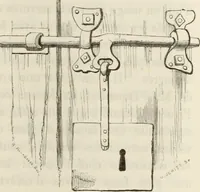 An illustration from Serrurerie du moyen-âge : les ferrures de portes (1858)
