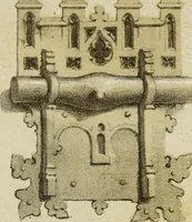 An illustration from Serrurerie du moyen-âge : les ferrures de portes (1858)