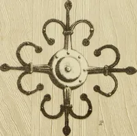 An illustration from Serrurerie du moyen-âge : les ferrures de portes (1858)