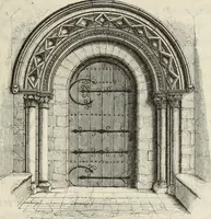 An illustration from Serrurerie du moyen-âge : les ferrures de portes (1858)