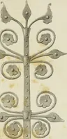 An illustration from Serrurerie du moyen-âge : les ferrures de portes (1858)