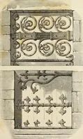 An illustration from Serrurerie du moyen-âge : les ferrures de portes (1858)