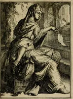An illustration from Servatii Gallæi Dissertationes de sibyllis earumque oraculis, cum figuris æneis (1688)