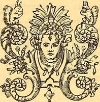 An illustration from Shakespeare as put forth in 1623. A reprint of Mr. William Shakespeares Comedies, Histories, & Tragedies. Published according to the True Original Copies (1623)