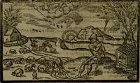 An illustration from The shepheardes calender : conteining twelue aeglogues proportionable to the twelue monethes : Entitled to the noble and vertuous gentleman most worthie of all titles, both of learning and chiualry, Maister Philip Sidney (1586)