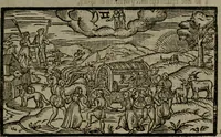 An illustration from The shepheardes calender : conteining twelue aeglogues proportionable to the twelue monethes : Entitled to the noble and vertuous gentleman most worthie of all titles, both of learning and chiualry, Maister Philip Sidney (1586)