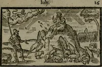 An illustration from The shepheardes calender : conteining twelue aeglogues proportionable to the twelue monethes : Entitled to the noble and vertuous gentleman most worthie of all titles, both of learning and chiualry, Maister Philip Sidney (1586)