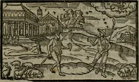 An illustration from The shepheardes calender : conteining twelue aeglogues proportionable to the twelue monethes : Entitled to the noble and vertuous gentleman most worthie of all titles, both of learning and chiualry, Maister Philip Sidney (1586)