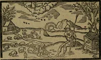An illustration from The shepheards calender : conteyning twelue aeglogues, proportionable to the twelue moneths : entituled, to the noble and vertuous gentleman, most worthy of all tytles, both of learning and chiualrie, Maister Philip Sidney (1597)