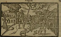 An illustration from The shepheards calender : conteyning twelue aeglogues, proportionable to the twelue moneths : entituled, to the noble and vertuous gentleman, most worthy of all tytles, both of learning and chiualrie, Maister Philip Sidney (1597)