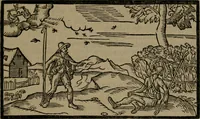 An illustration from The shepheards calender : conteyning twelue aeglogues, proportionable to the twelue moneths : entituled, to the noble and vertuous gentleman, most worthy of all tytles, both of learning and chiualrie, Maister Philip Sidney (1597)