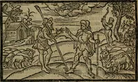 An illustration from The shepheards calender : conteining twelue æglogues proportionable to the twelue monthes : entituled, to the noble and vertuous gentleman, most worthie of all titles, both of learning and chiualry, Maister Philip Sidney (1591)