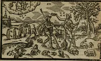 An illustration from The shepheards calender : conteining twelue æglogues proportionable to the twelue monthes : entituled, to the noble and vertuous gentleman, most worthie of all titles, both of learning and chiualry, Maister Philip Sidney (1591)