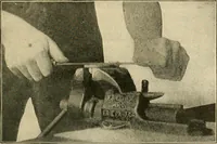 An illustration from Shop practice for home mechanics, use of tools, shop processes, construction of small machines. Contains a chapter also on theoretical mechanics and on miscellaneous information relative to shop work (1920)