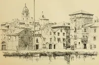 An illustration from The shores of the Adriatic, the Austrian side : the Kèustenlande, Istria, and Dalmatia (1908)