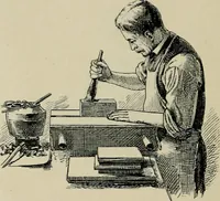An illustration from A short history of bookbinding and a glossary of styles and terms used in binding, with a brief account of the celebrated binders and patrons of bookbinding from whom the various styles are named, description of leathers, etc (1895)