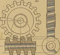 An illustration from A short treatise on the designing and construction of gearing and mill-work. Accompanied by an explanation of the construction and use of the odontograph of Prof. Willis .. (1873)