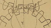 An illustration from A short treatise on the designing and construction of gearing and mill-work. Accompanied by an explanation of the construction and use of the odontograph of Prof. Willis .. (1873)