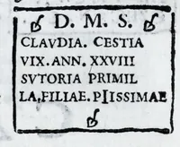 An illustration from Siciliae antiqvae tabvlae littorales latvs orientale Messana : in summo templo tutelae D. Mariae dicato prope sacrarium, iuxta secundum intercolumnium in lapide Granito-Siculo columella bicubitalis aquam lustralem sustinens (1625)