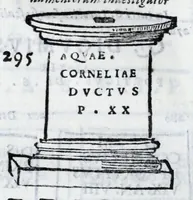 Picture 17 of 28 from Siciliae antiqvae tabvlae littorales latvs orientale Messana : in summo templo tutelae D. Mariae dicato prope sacrarium, iuxta secundum intercolumnium in lapide Granito-Siculo columella bicubitalis aquam lustralem sustinens (1625), leaf 58