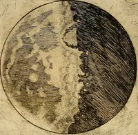 An illustration from Sidereus nuncius : magna, longeque admirabilia spectacula pandens, suspiciendaque proponens vnicuique, praesertim verò philosophis, atq[ue] astronomis, quae à Galileo Galileo ... perspicilli nuper à se reperti beneficio sunt obseruata in lunae facie, fixis innumeris, lacteo circulo, stellis nebulosis, apprime verò in quatuor planetis circa Iouis stellam disparibus interuallis, atque periodis, celeritate mirabili circumuolutis; quos, nemini in hanc vsque diem cognitos, nouissimè author depraehendit primus; atque Medicea sidera nuncupandos decreuit (1610)
