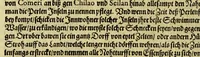 Picture 7 of 15 from Siebenter Theil der Orientalischen Indien, darinnen zwo vnterschiedliche Schiffarten begrieffen. Erstlich eine Dreyjährige Reyse Georgii von Spielbergen Admirals vber drey Schiffe, welche An. 1601. auss Seeland nach den Orientalischen Indien abgefahren, vnd nach viel widerwertigkeiten An. 1604. wider in Seelande ankom[m]en, : darinnen seine gantze, vnd was im für Abentheuer auff derselben begegnet, wie dann auch die mächtige Königreich Matecalo vnnd Candy, sampt ihren prächtigen Königen, Sitten, vnd Ceremonien, verzeichnet vnd beschrieben. Zum andern ein Neunjärige Reyse eines Venetianischen Jubilirers, Casparus Balby genannt, sampt allem, was ime auff derselben von 1579. biss in 1588. begegnet vnd widerfahren, neben Anweisung aller Zöllen, Gewichten, Massen vnd Müntzen deren man sich von Alleppo auss biss ins Königreich Pegu zu Gebrauchen, wie dann auss dess Handels vnd Wandels Lebens Sitten, Ceremonien vnd Gebräuchen der Völcker vnd Eynwohner dess mächtigen Königreichs Pegu. (1605), leaf 102