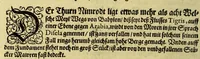 Picture 6 of 15 from Siebenter Theil der Orientalischen Indien, darinnen zwo vnterschiedliche Schiffarten begrieffen. Erstlich eine Dreyjährige Reyse Georgii von Spielbergen Admirals vber drey Schiffe, welche An. 1601. auss Seeland nach den Orientalischen Indien abgefahren, vnd nach viel widerwertigkeiten An. 1604. wider in Seelande ankom[m]en, : darinnen seine gantze, vnd was im für Abentheuer auff derselben begegnet, wie dann auch die mächtige Königreich Matecalo vnnd Candy, sampt ihren prächtigen Königen, Sitten, vnd Ceremonien, verzeichnet vnd beschrieben. Zum andern ein Neunjärige Reyse eines Venetianischen Jubilirers, Casparus Balby genannt, sampt allem, was ime auff derselben von 1579. biss in 1588. begegnet vnd widerfahren, neben Anweisung aller Zöllen, Gewichten, Massen vnd Müntzen deren man sich von Alleppo auss biss ins Königreich Pegu zu Gebrauchen, wie dann auss dess Handels vnd Wandels Lebens Sitten, Ceremonien vnd Gebräuchen der Völcker vnd Eynwohner dess mächtigen Königreichs Pegu. (1605), leaf 84