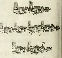 An illustration from Sieg-Streit dess Lufft vnd Wassers : Freuden-Fest zu Pferd zu dem glorwürdigisten Beyläger beeder kayserlichen Majestäten Leopoldi dess Ersten, römischen Kaysers ... vnd Margarita, gebohrner königlichen Infantin auss Hispanien : dargestellet in dero kayserlichen Residenz Statt Wienn (1667)