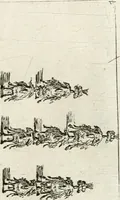 An illustration from Sieg-Streit dess Lufft vnd Wassers : Freuden-Fest zu Pferd zu dem glorwürdigisten Beyläger beeder kayserlichen Majestäten Leopoldi dess Ersten, römischen Kaysers ... vnd Margarita, gebohrner königlichen Infantin auss Hispanien : dargestellet in dero kayserlichen Residenz Statt Wienn (1667)