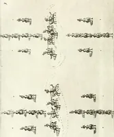 An illustration from Sieg-Streit dess Lufft vnd Wassers : Freuden-Fest zu Pferd zu dem glorwürdigisten Beyläger beeder kayserlichen Majestäten Leopoldi dess Ersten, römischen Kaysers ... vnd Margarita, gebohrner königlichen Infantin auss Hispanien : dargestellet in dero kayserlichen Residenz Statt Wienn (1667)
