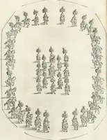 An illustration from Sieg-Streit dess Lufft vnd Wassers : Freuden-Fest zu Pferd zu dem glorwürdigisten Beyläger beeder kayserlichen Majestäten Leopoldi dess Ersten, römischen Kaysers ... vnd Margarita, gebohrner königlichen Infantin auss Hispanien : dargestellet in dero kayserlichen Residenz Statt Wienn (1667)