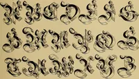 An illustration from The signist's book of modern alphabets, plain and ornamental, ancient and mediæval, from the eighth to the twentieth century, with numerals (1906)